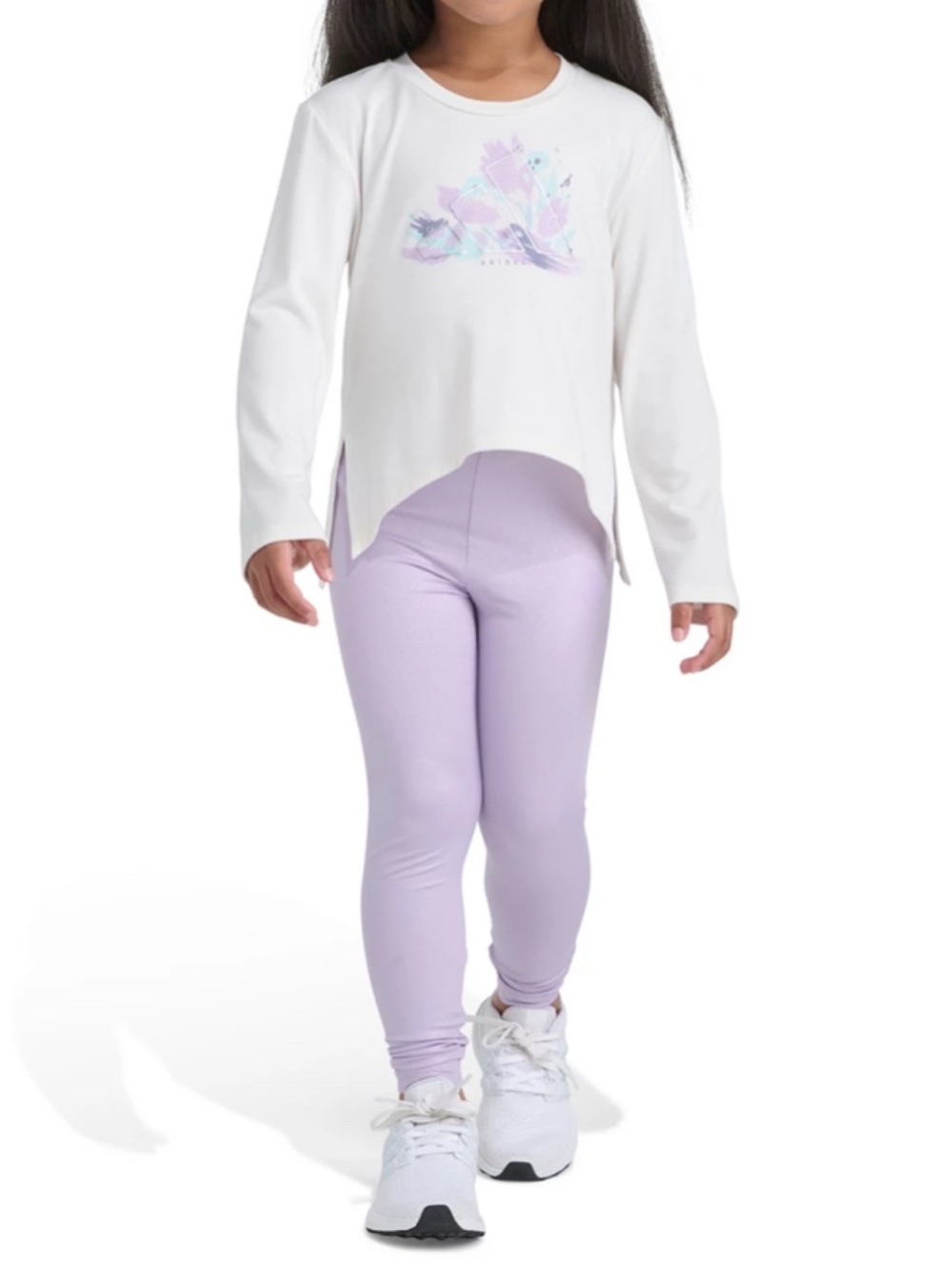 Adidas Girls 2 Piece Long Sleeve & Leggings Set